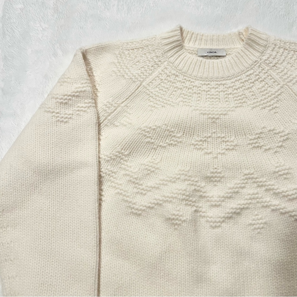 Vince Fair Isle Textured Wool Raglan Sweater - Picture 6 of 8